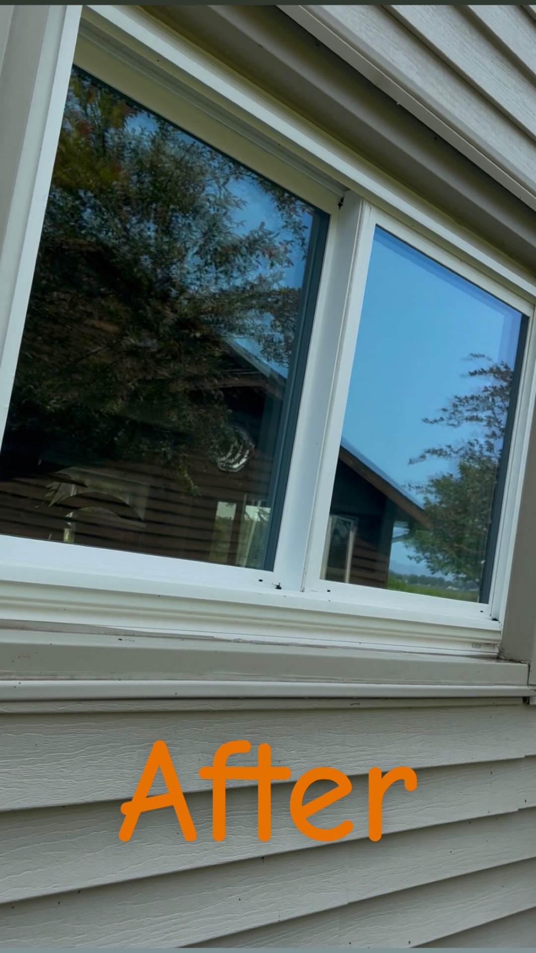 Spotless residential window after cleaning