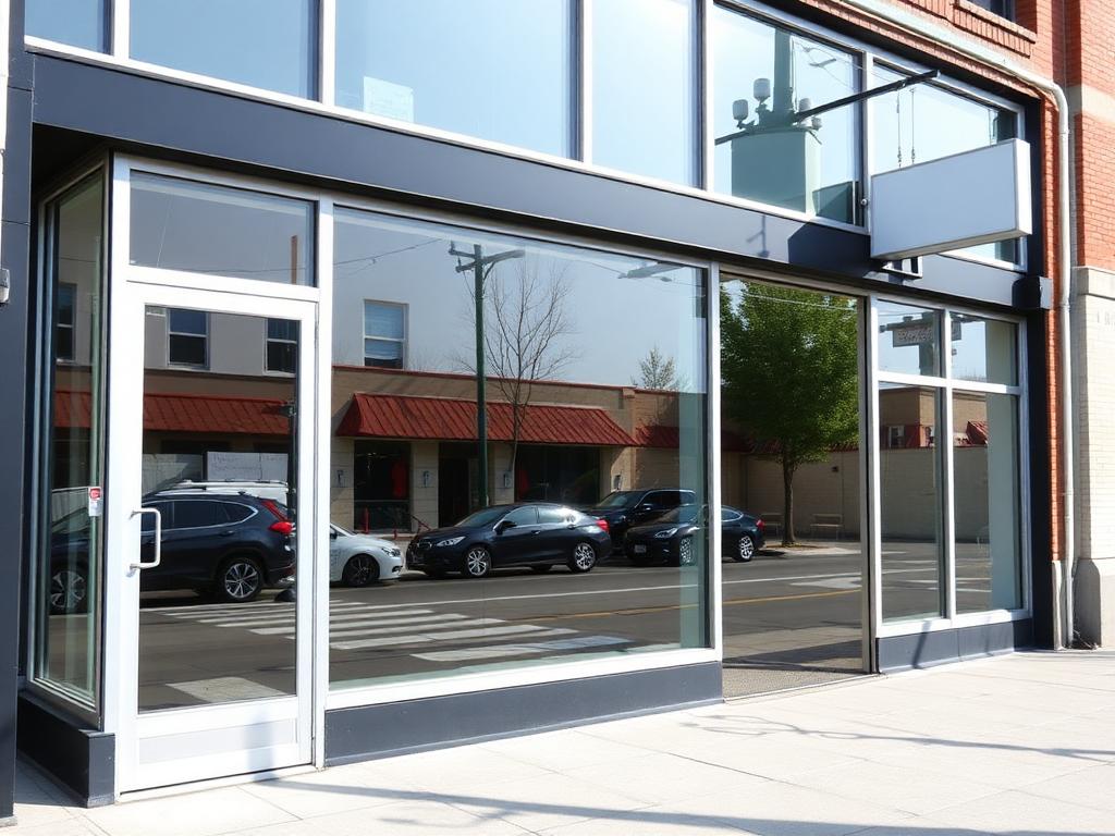 Spotless commercial storefront windows
